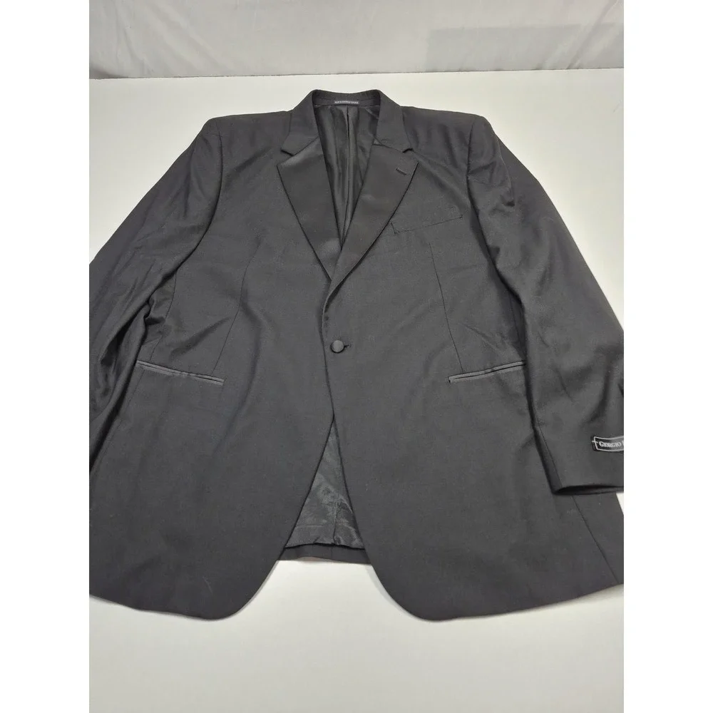 Giorgio Bissoni Suit Jacket Mens 48 Long Black Wool Tuxedo Notch Lapel Formal